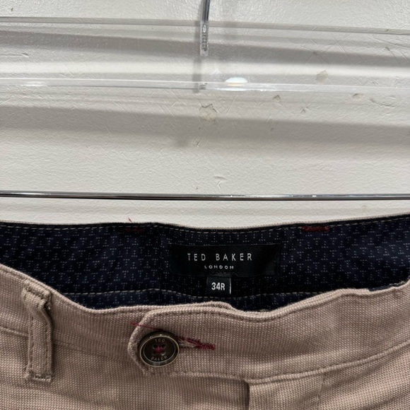 Ted Baker London Cortrom Tan Cotton Blend Flat Front Shorts Size 34R - Picture 3 of 4